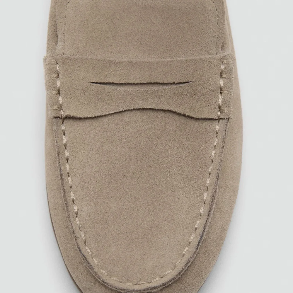 Kids Suede Loafers - Taupe